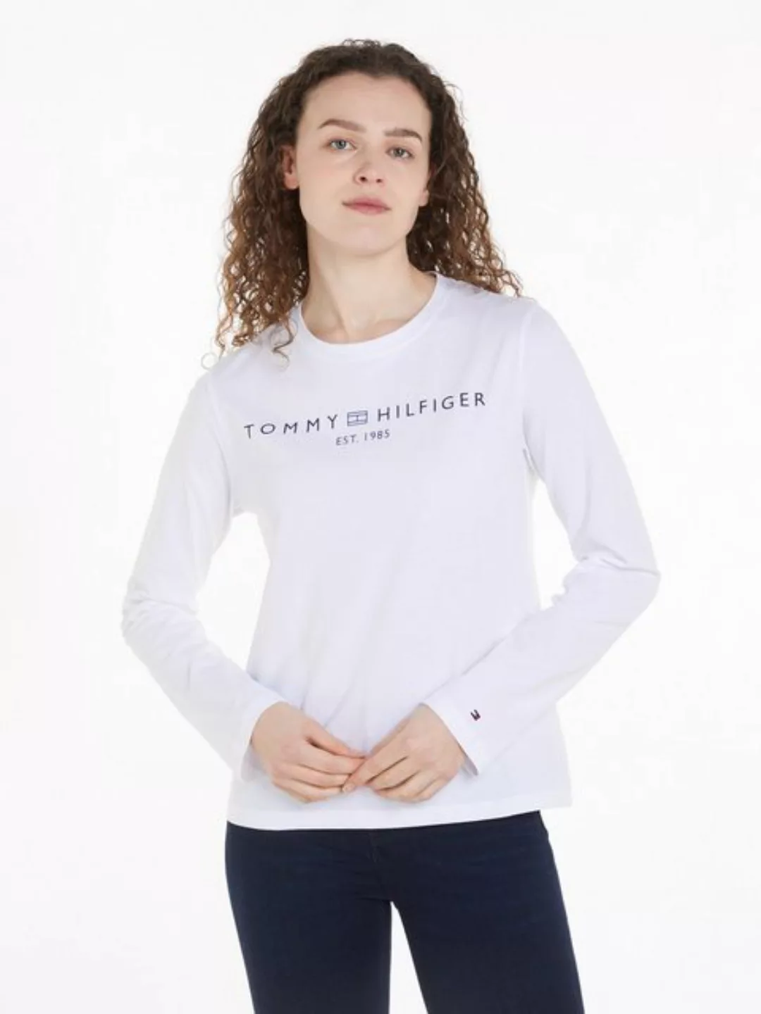 Tommy Hilfiger Langarmshirt REG CORP LOGO C-NK LS mit Logoschriftzug günstig online kaufen