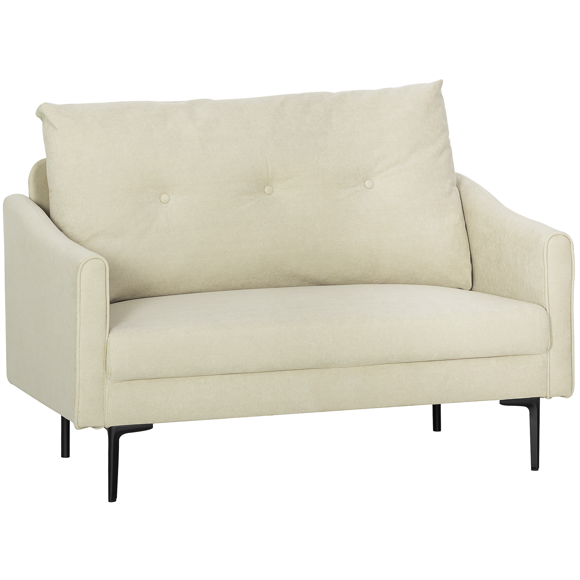 HOMCOM Sofa 2-Sitzer 124 cm Kleine Couch Dick Gepolstert Polstersofa mit Ar günstig online kaufen