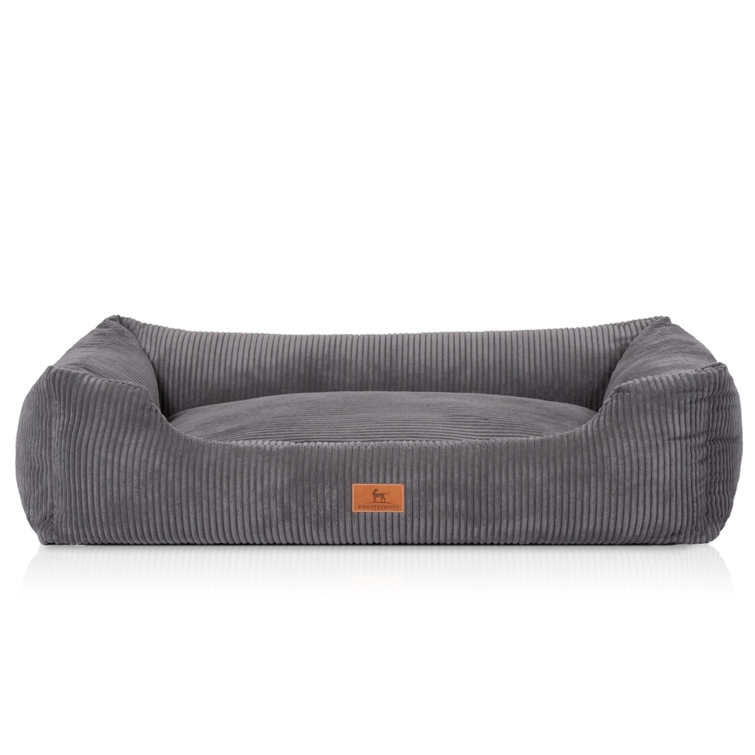 Knuffelwuff Hundebett Olivia Cord XL 105 x 75cm Grau günstig online kaufen