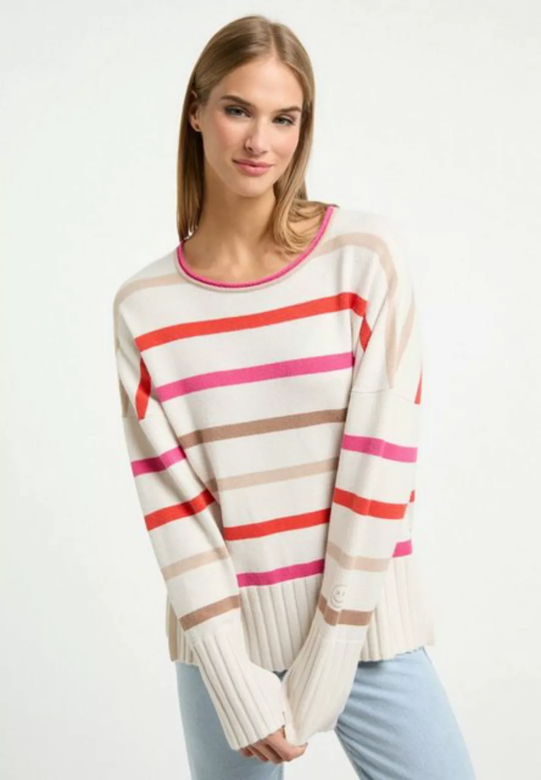 Frieda & Freddies NY Strickpullover Pullover mit dezenten Farbdetails günstig online kaufen