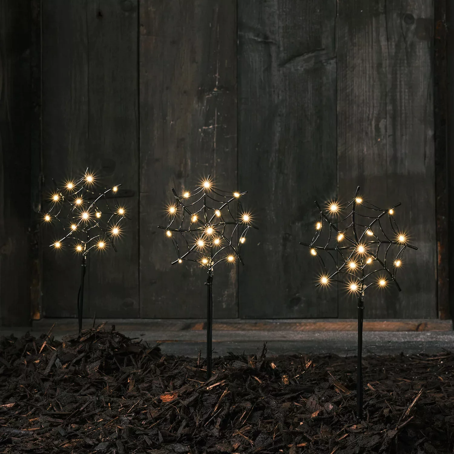 3er Set LED Halloweendeko Stableuchten Spinnweben günstig online kaufen