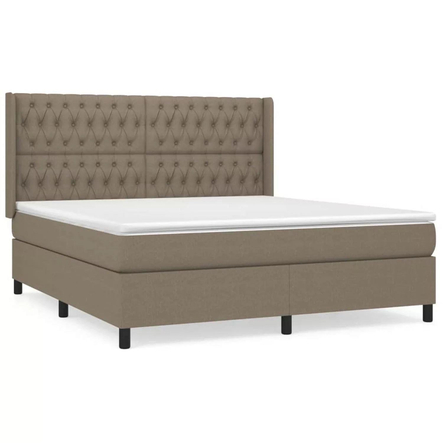 vidaXL Boxspringbett Boxspringbett mit Matratze Taupe 180x200 cm Stoff Bett günstig online kaufen