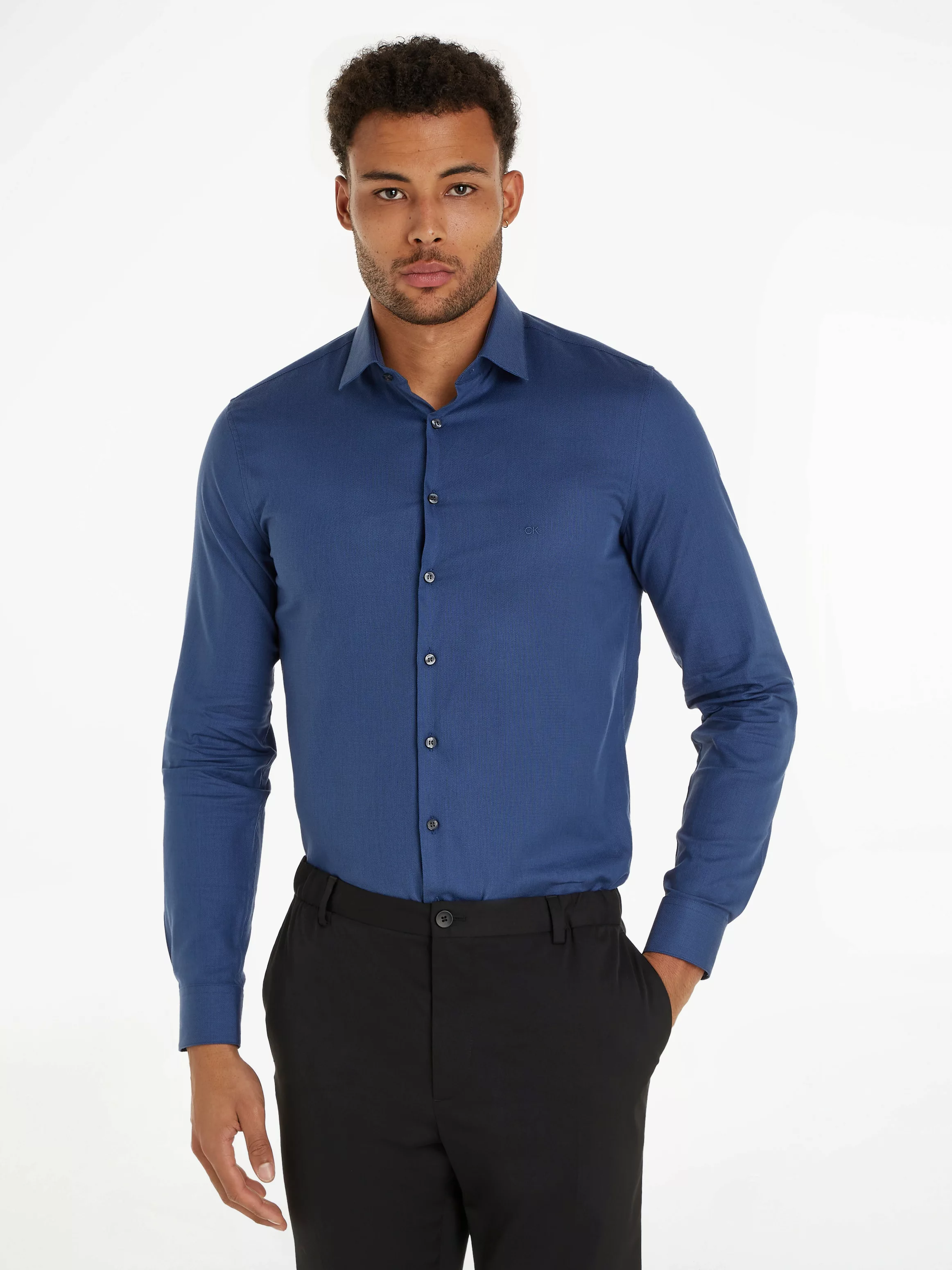 Calvin Klein Langarmhemd "TONAL STRUCTURE SLIM SHIRT" günstig online kaufen