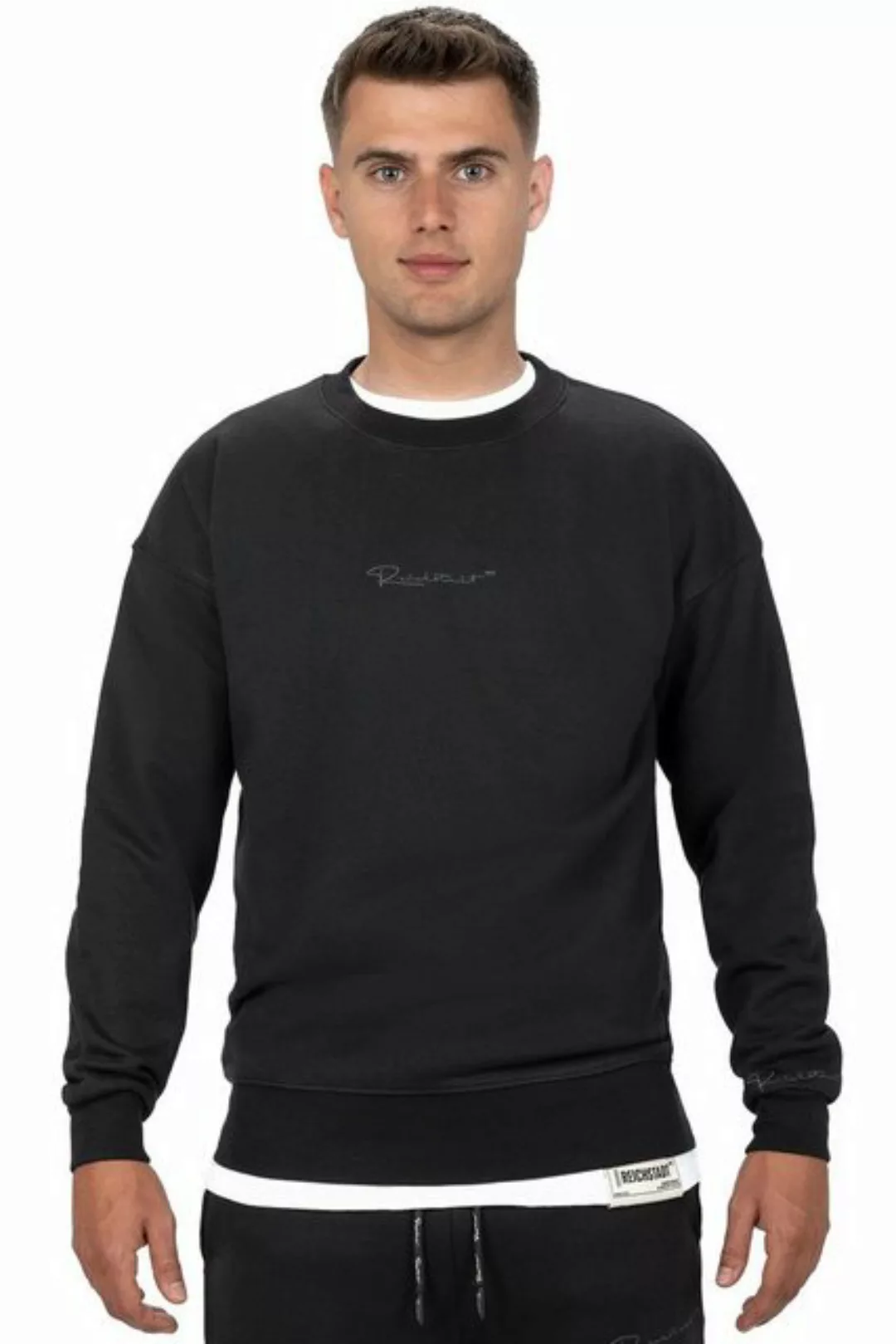 Reichstadt Sweatshirt Casual Basic Pullover 23RS037 Black XL mit Eleganten günstig online kaufen