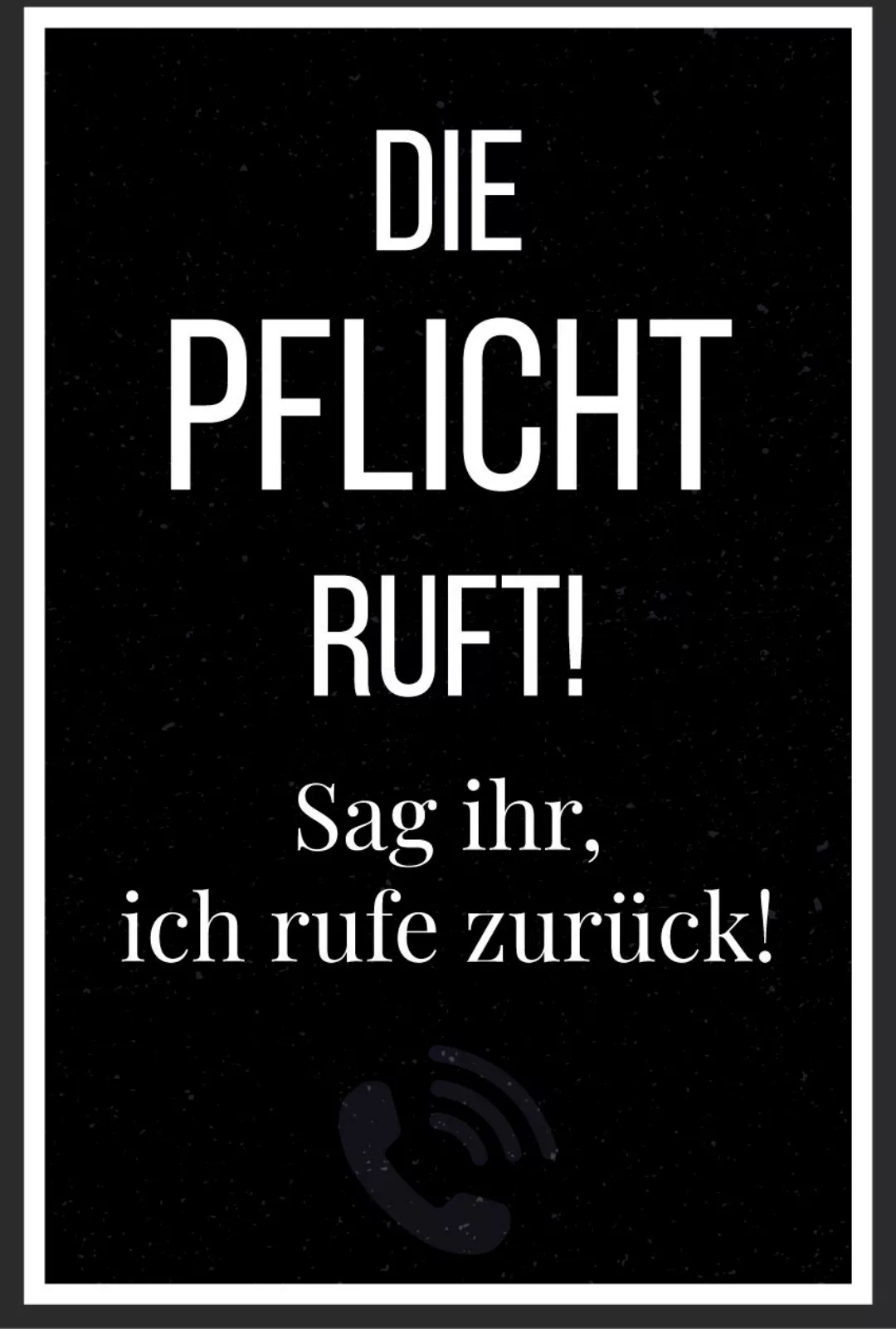 queence Metallbild "Pflicht ruft", Schriftzüge, (1 St.), Stahlschilder günstig online kaufen