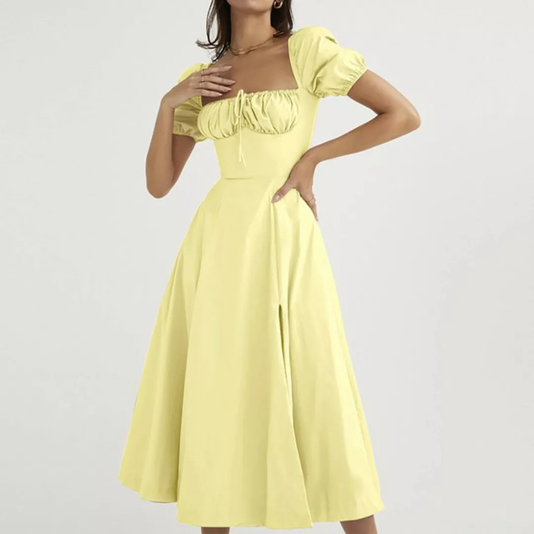 BlauWave Maxikleid Puffärmel Weißes Kleid (1-tlg., Off-Shoulder-Ausschnitt günstig online kaufen