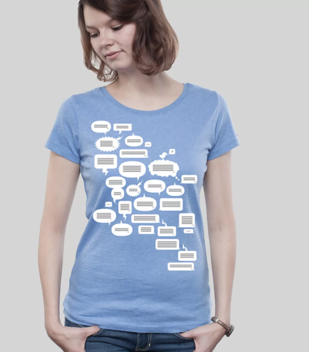 Lowcut Shirt Women Mid Heather Blue "Whatsup" günstig online kaufen