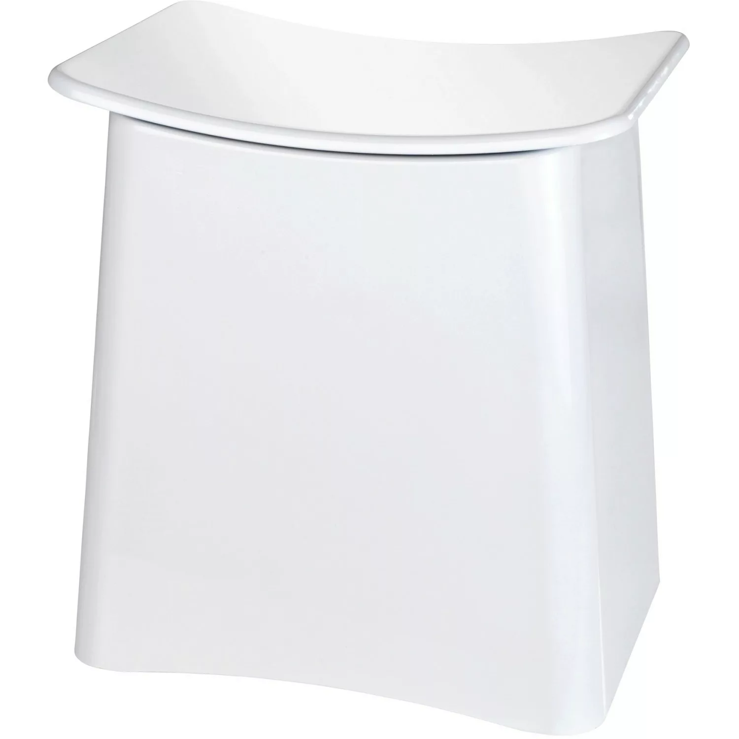WENKO 2in1 Hocker Wing Weiß, Badhocker mit herausnehmbarem Wäschesack weiß günstig online kaufen