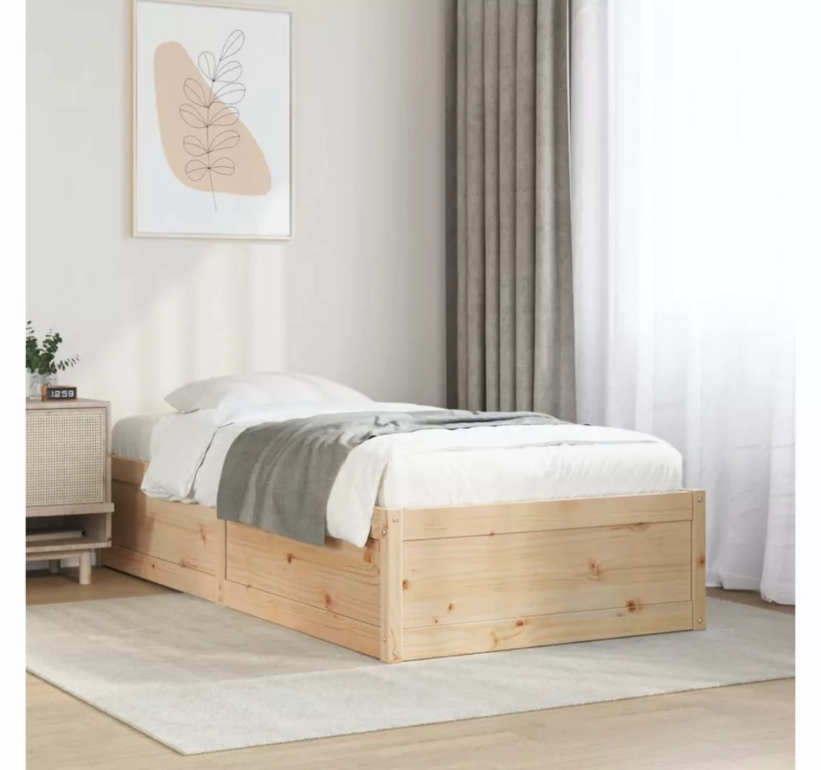 vidaXL Bett, Massivholzbett ohne Matratze 75x190 cm Kiefernholz günstig online kaufen