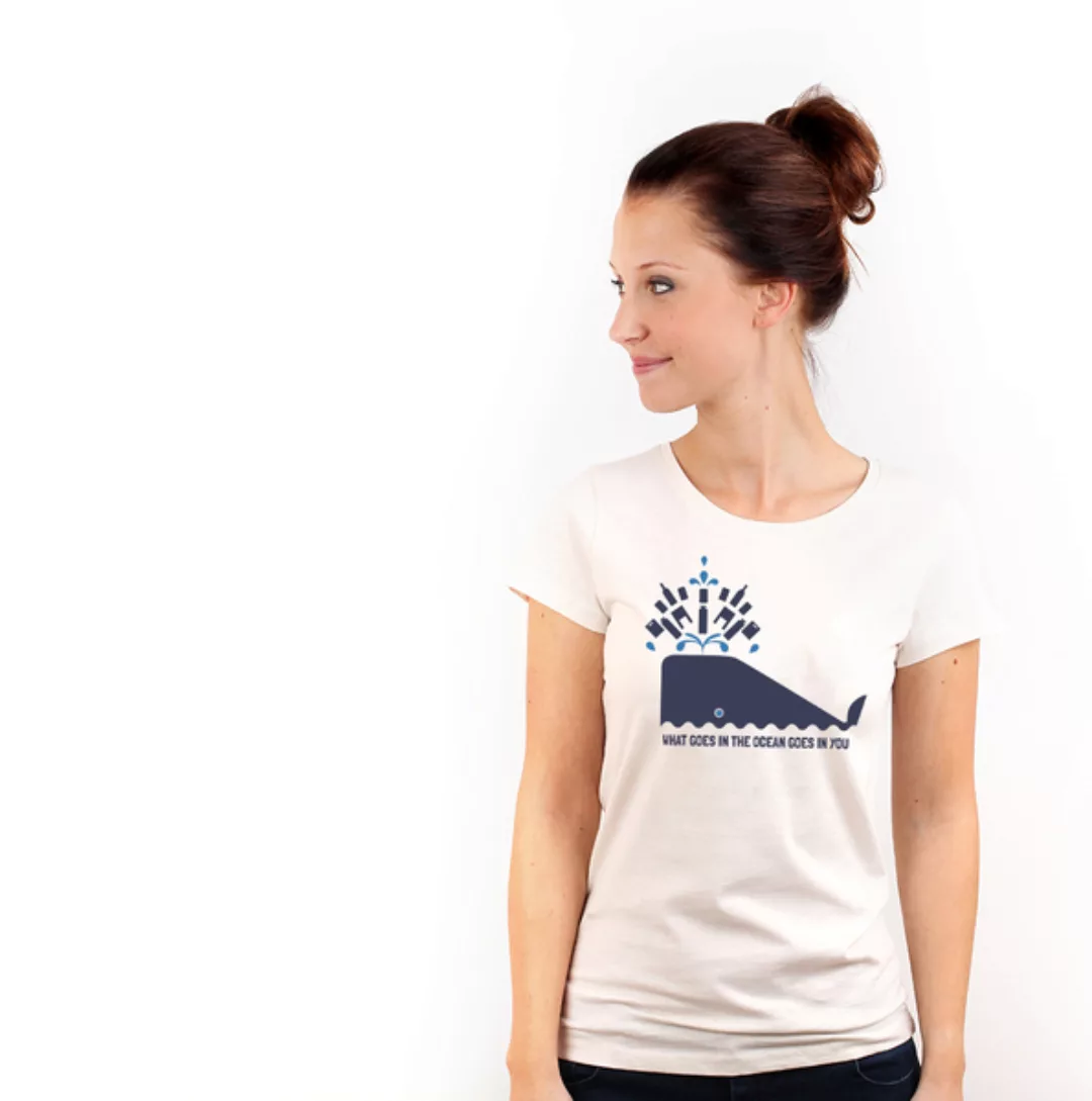 Whale - T-shirt Frauen Mit Print Aus Biobaumwolle günstig online kaufen