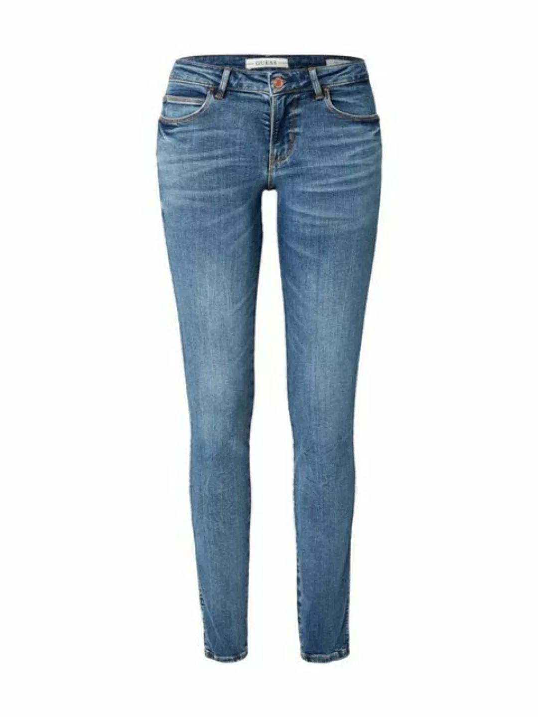 GUESS JEANS 5-Pocket-Jeans Bio-Damen-Denim: Blaue Skinny Jeans mit Vintage- günstig online kaufen