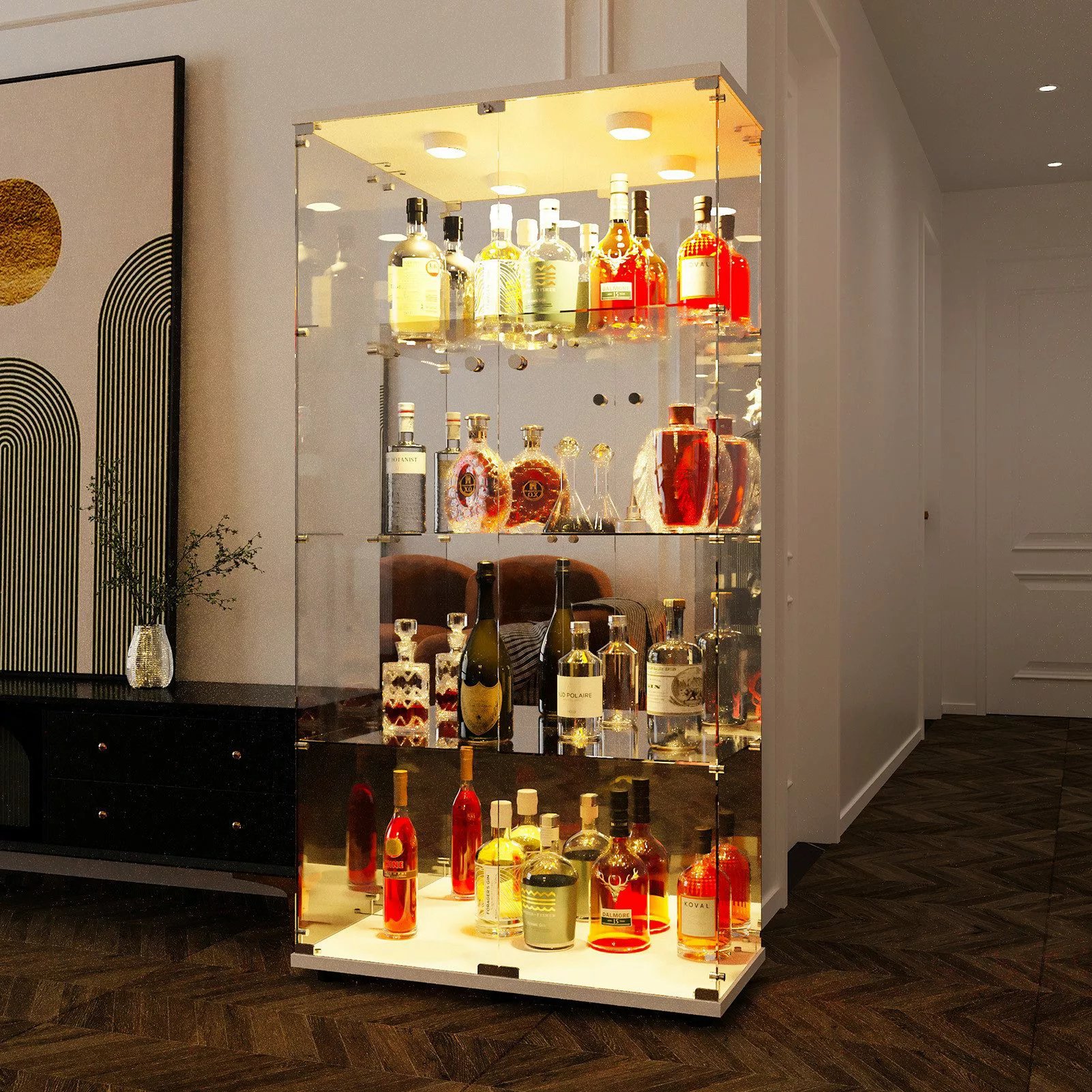 FUROKOY Glasvitrine Vitrinenschrank mit Glastüren und günstig online kaufen