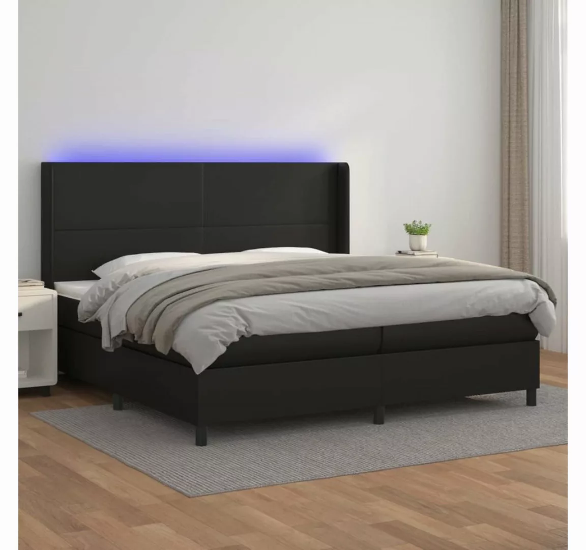 vidaXL Boxspringbett Boxspringbett mit Matratze und LED Kunstleder (200 x 2 günstig online kaufen