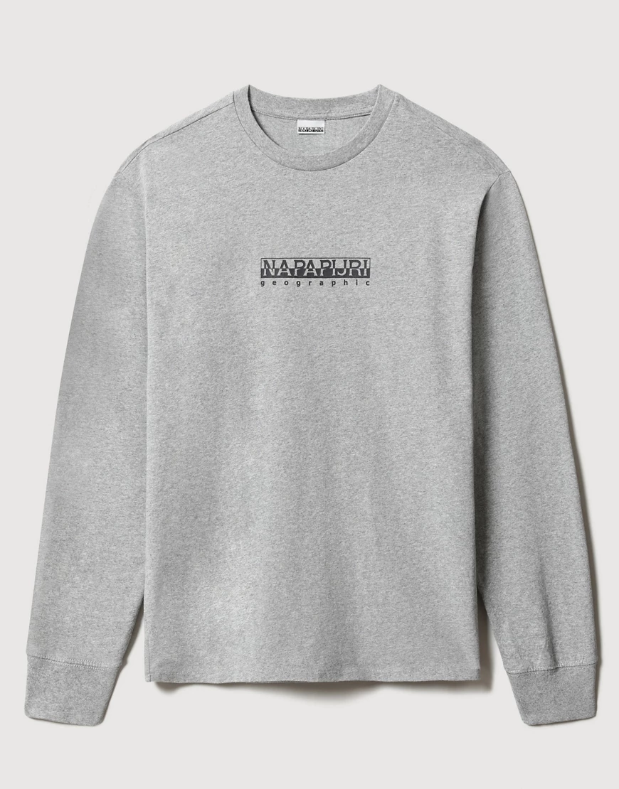 Napapijri – Box – Langärmliges Shirt in Hellgrau günstig online kaufen