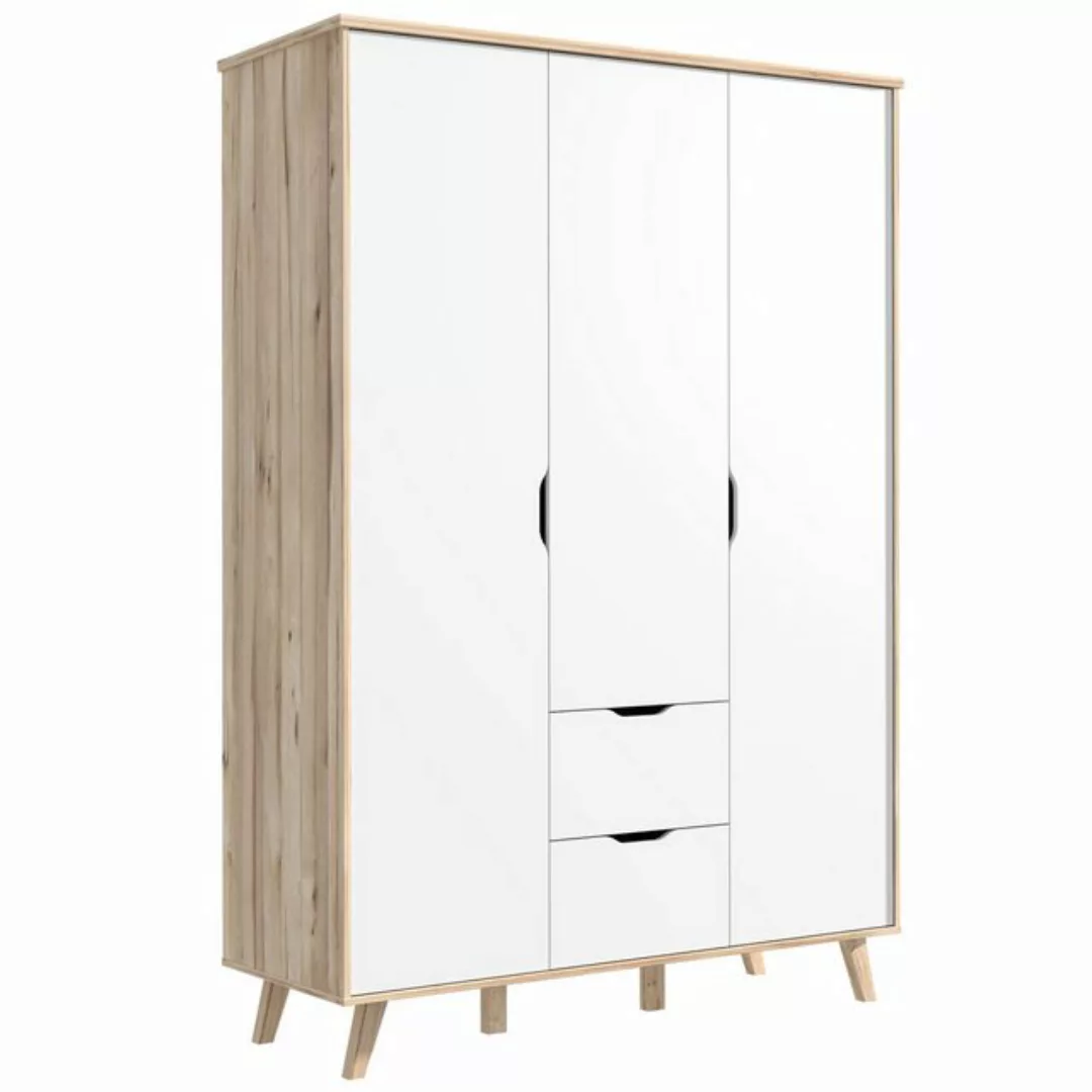 expendio Kleiderschrank Vanadis 1 Mauvella Oak Nb. / weiß 140x202x53 cm günstig online kaufen