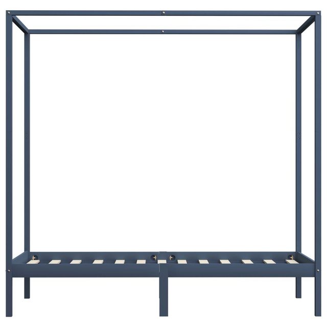 furnicato Bettgestell Himmelbett-Gestell Grau Massivholz Kiefer 90 x 200 cm günstig online kaufen