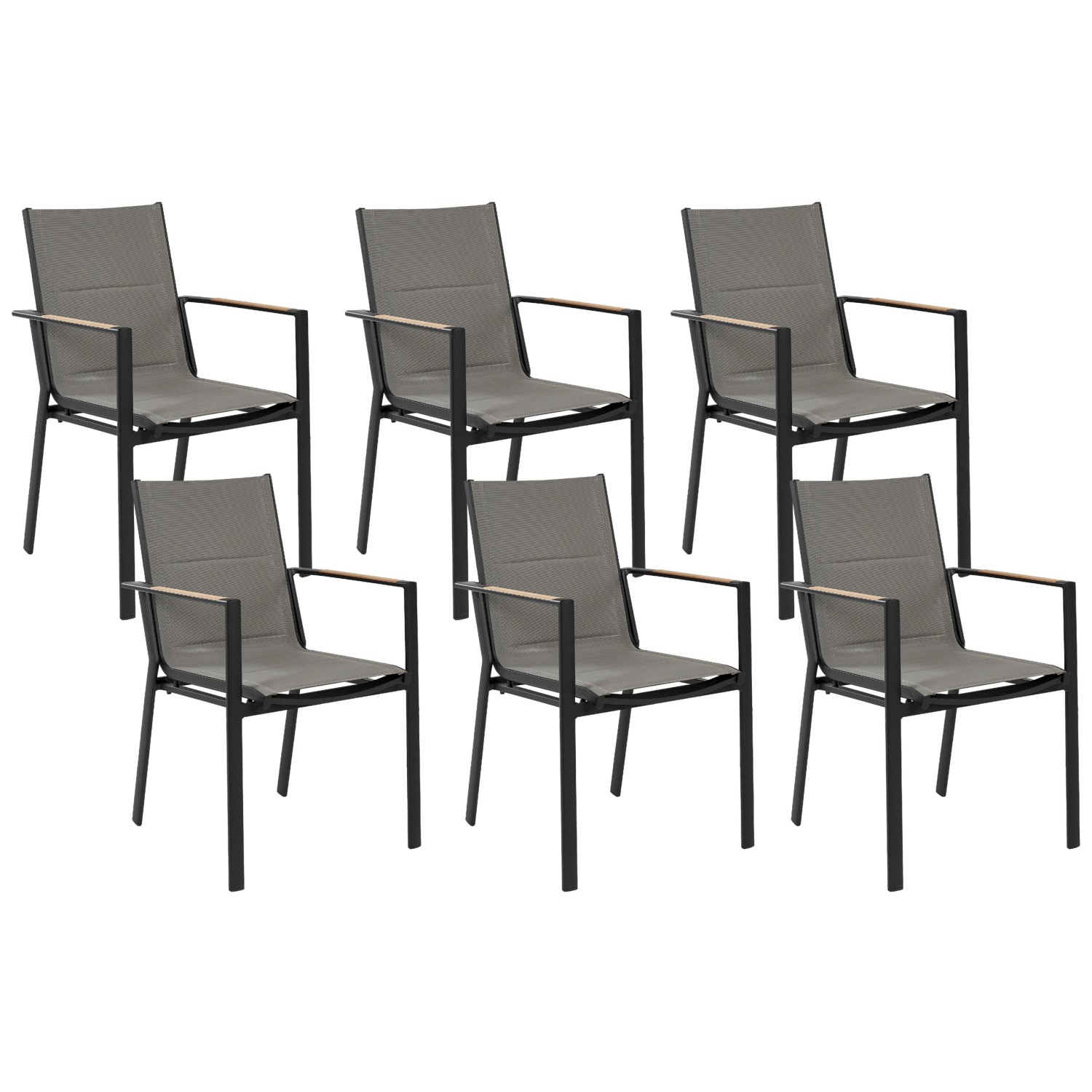 Beliani Gartenstuhl Schwarz Grau Heller Holzfarbton 64x56x90 günstig online kaufen