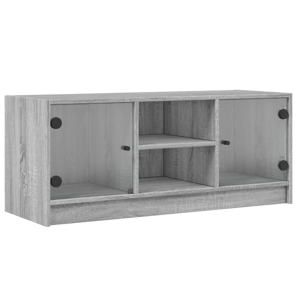 vidaXL TV-Schrank TV-Schrank mit Glastüren Grau günstig online kaufen