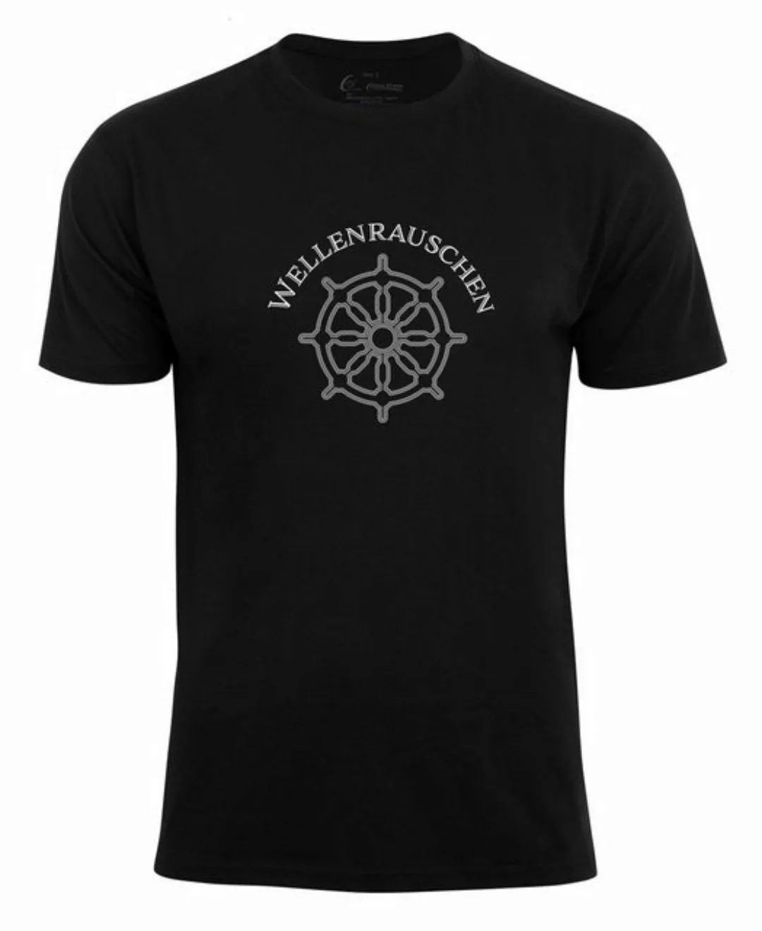 Cotton Prime® T-Shirt - Wellenrauschen Steuerrad-Print günstig online kaufen