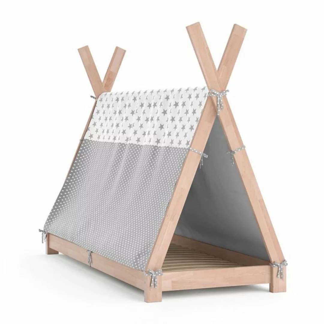 VitaliSpa Kinderbett Hausbett Tipi + Überwurf 80x160cm Indianerzelt Indiane günstig online kaufen