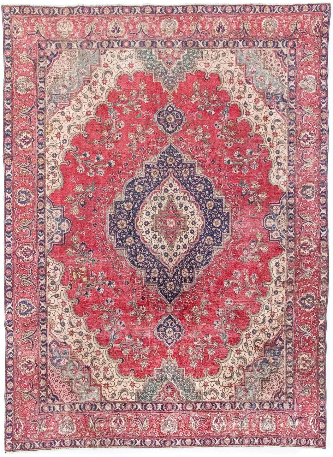 morgenland Wollteppich »Täbriz Teppich handgeknüpft rot«, rechteckig günstig online kaufen