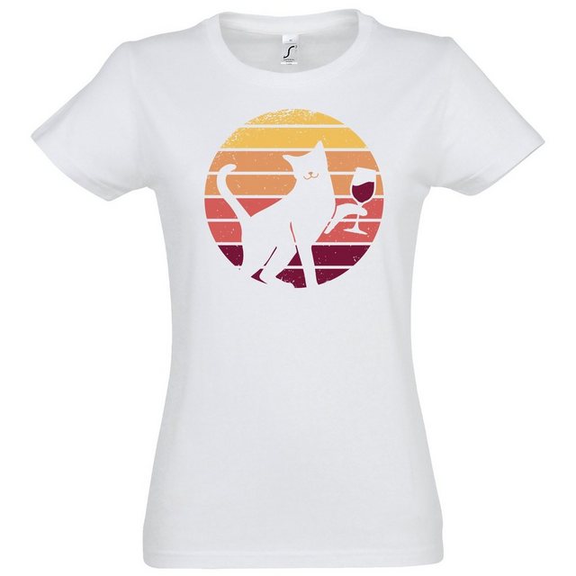 Youth Designz T-Shirt Weinglas Katze Damen Shirt mit süßem Katzen Frontprin günstig online kaufen