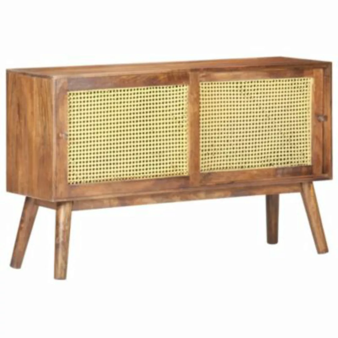 vidaXL Sideboard 112x30x65 cm Mango Massivholz Sideboard braun günstig online kaufen