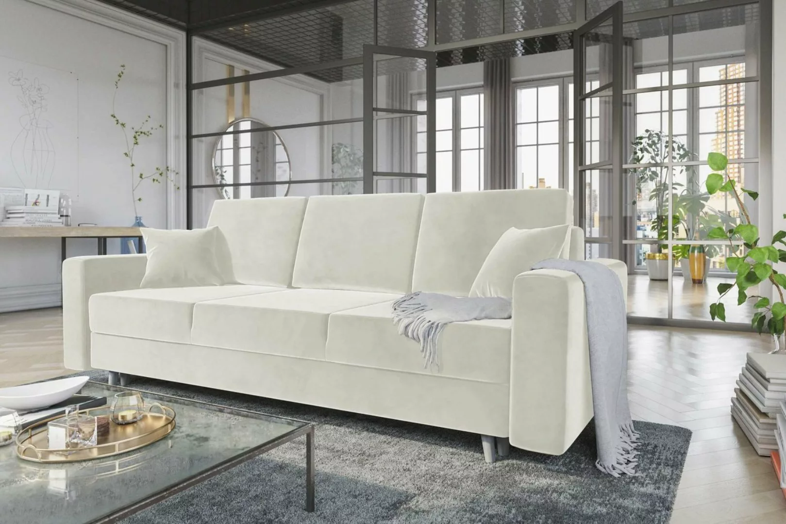 Stylefy 3-Sitzer Carmen, Sofa, Schlafsofa, Sitzkomfort, mit Bettfunktion, m günstig online kaufen