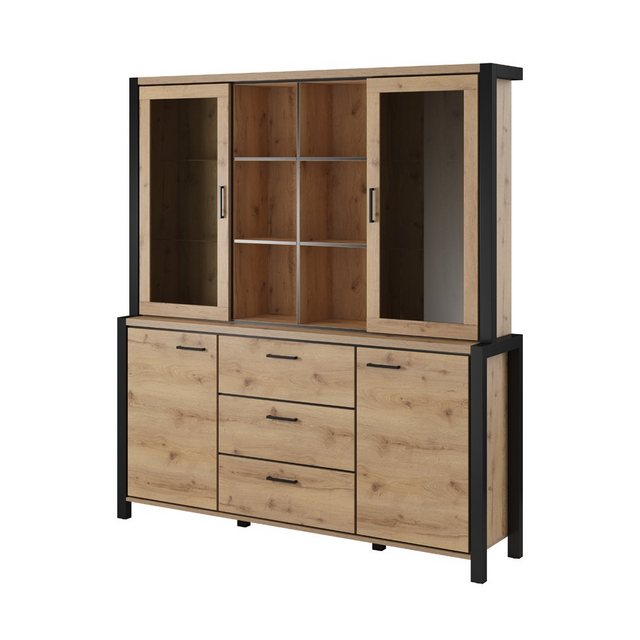 Lomadox Buffet ACCRA-83 in Taurus Eiche Nb. mit LED Beleuchtung 180/200/41 günstig online kaufen