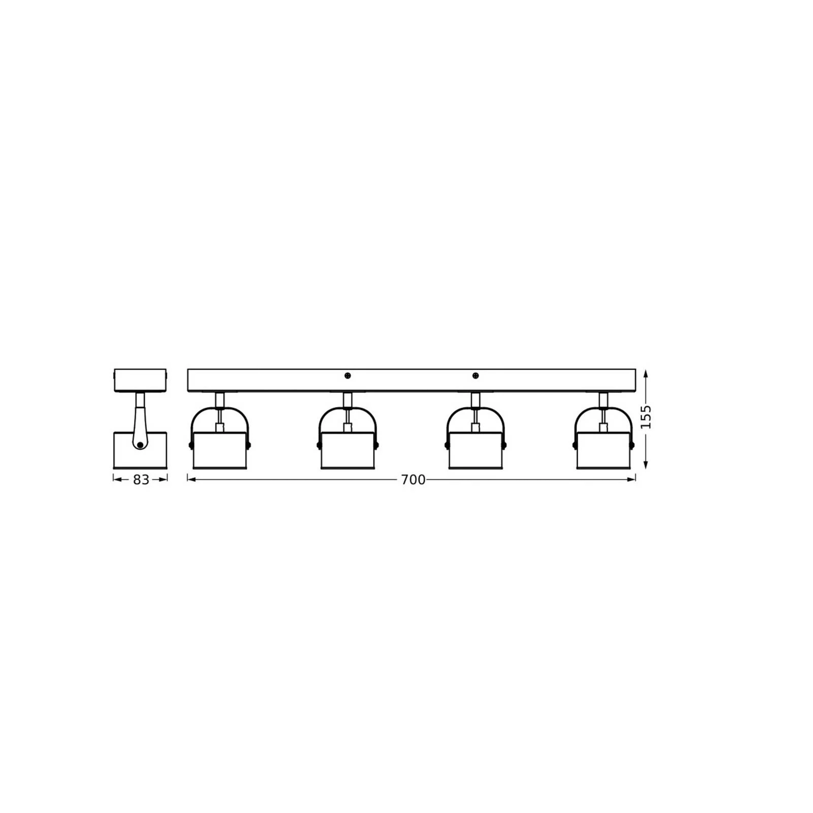 OSRAM LED-Deckenleuchte JUPITER, 4-flammig, silber, Metall günstig online kaufen