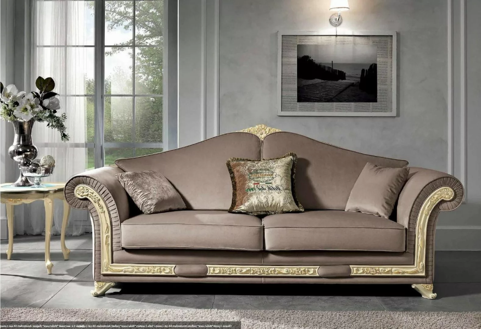 Xlmoebel Sofa Dreisitzer Luxus-Sofa für das Wohnzimmer mit klassischem ital günstig online kaufen