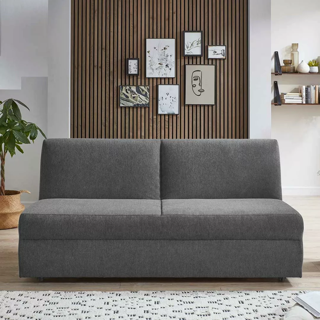 Ausklappbares Sofa in Anthrazit zwei Sitzplätzen günstig online kaufen