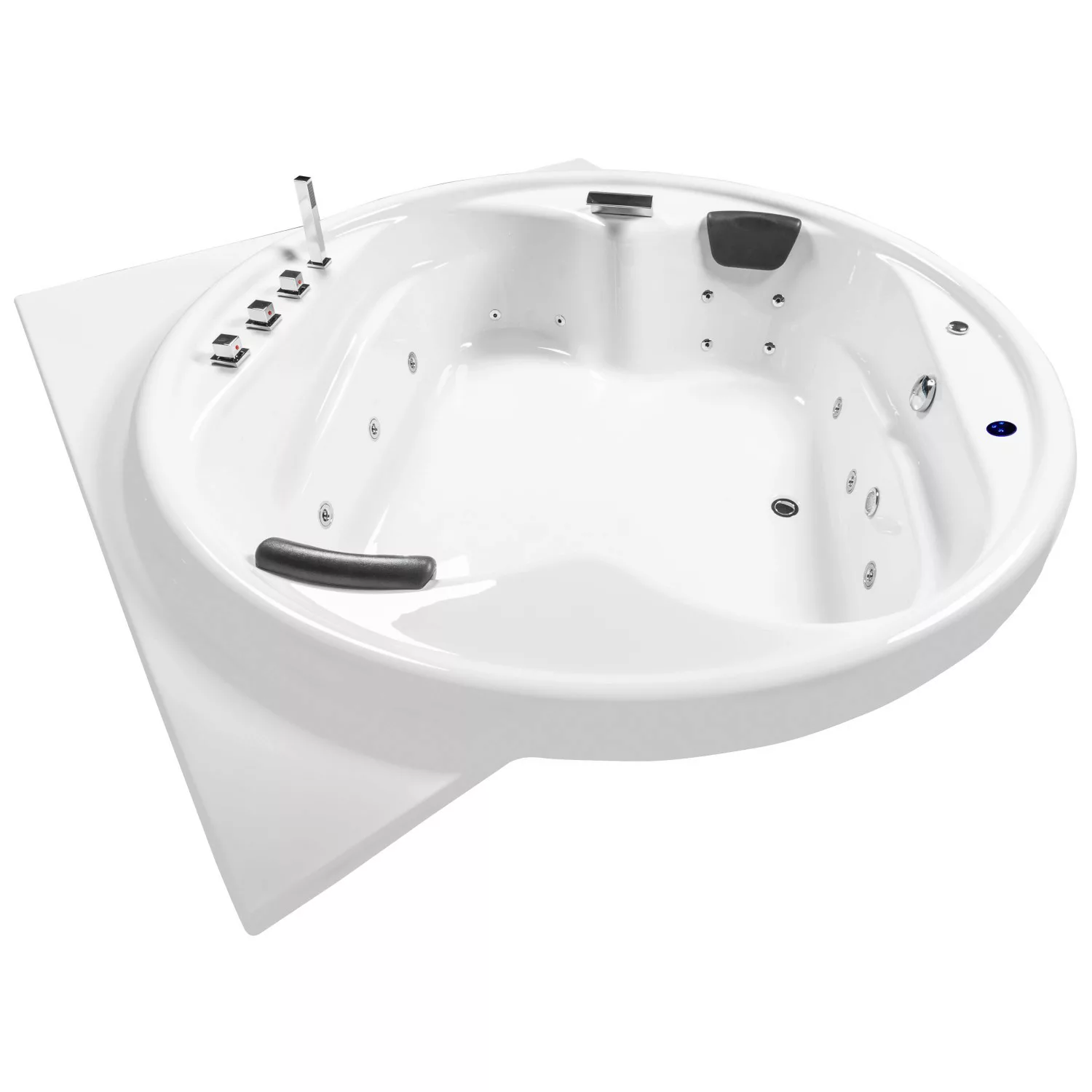 Basera® Indoor Podest-Whirlpool Badewanne XXL Gomera mit Ecke Basic 186 x 1 günstig online kaufen