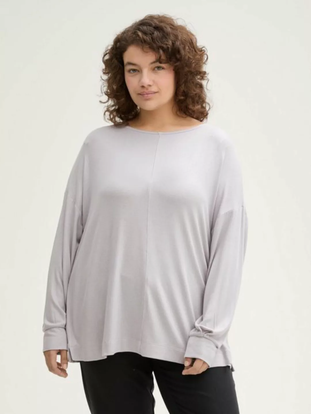 TOM TAILOR PLUS Langarmshirt Plus Size - Lockerer Pullover günstig online kaufen