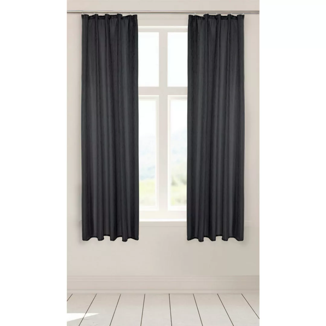 Dekovorhang Tessin schwarz B/L: ca. 140x175 cm günstig online kaufen