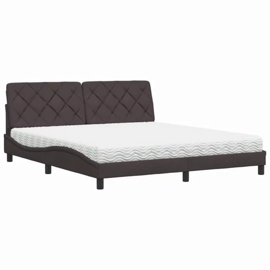 vidaXL Bett Bett mit Matratze Dunkelbraun 180x200 cm Stoff günstig online kaufen