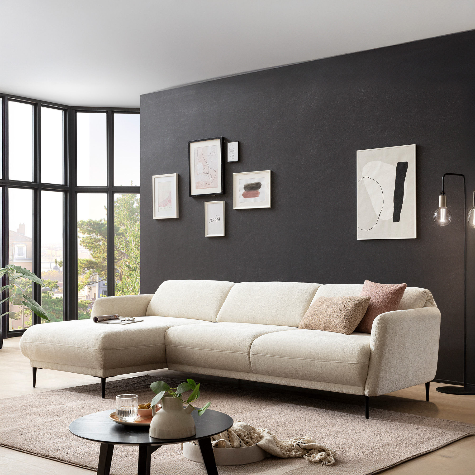Ecksofa 200 023, L-Form, Rückenfunktion, Holz-Füße, 269 x 156 x 73 (BxTxH), günstig online kaufen