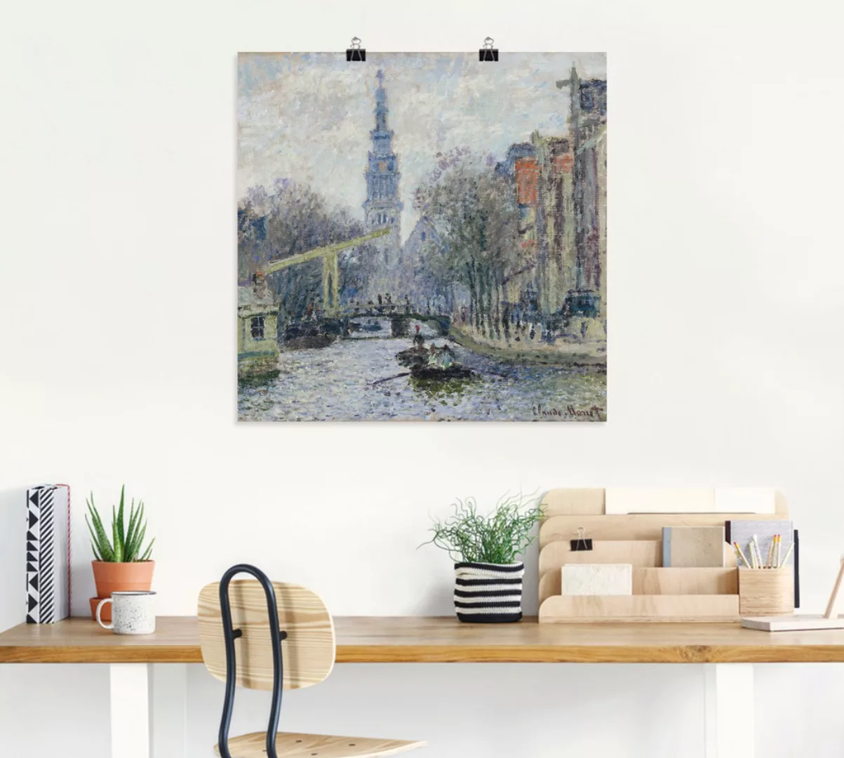 Artland Wandbild "Ansicht von Amsterdam mit Kanal. 1874", Niederlande, (1 S günstig online kaufen