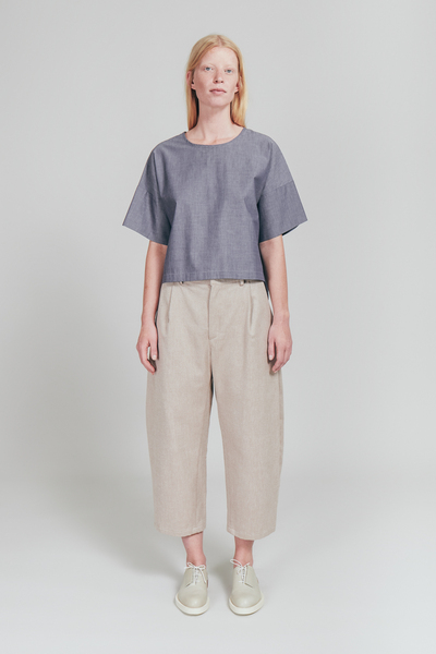 Hose Wide Cropped Pleat günstig online kaufen