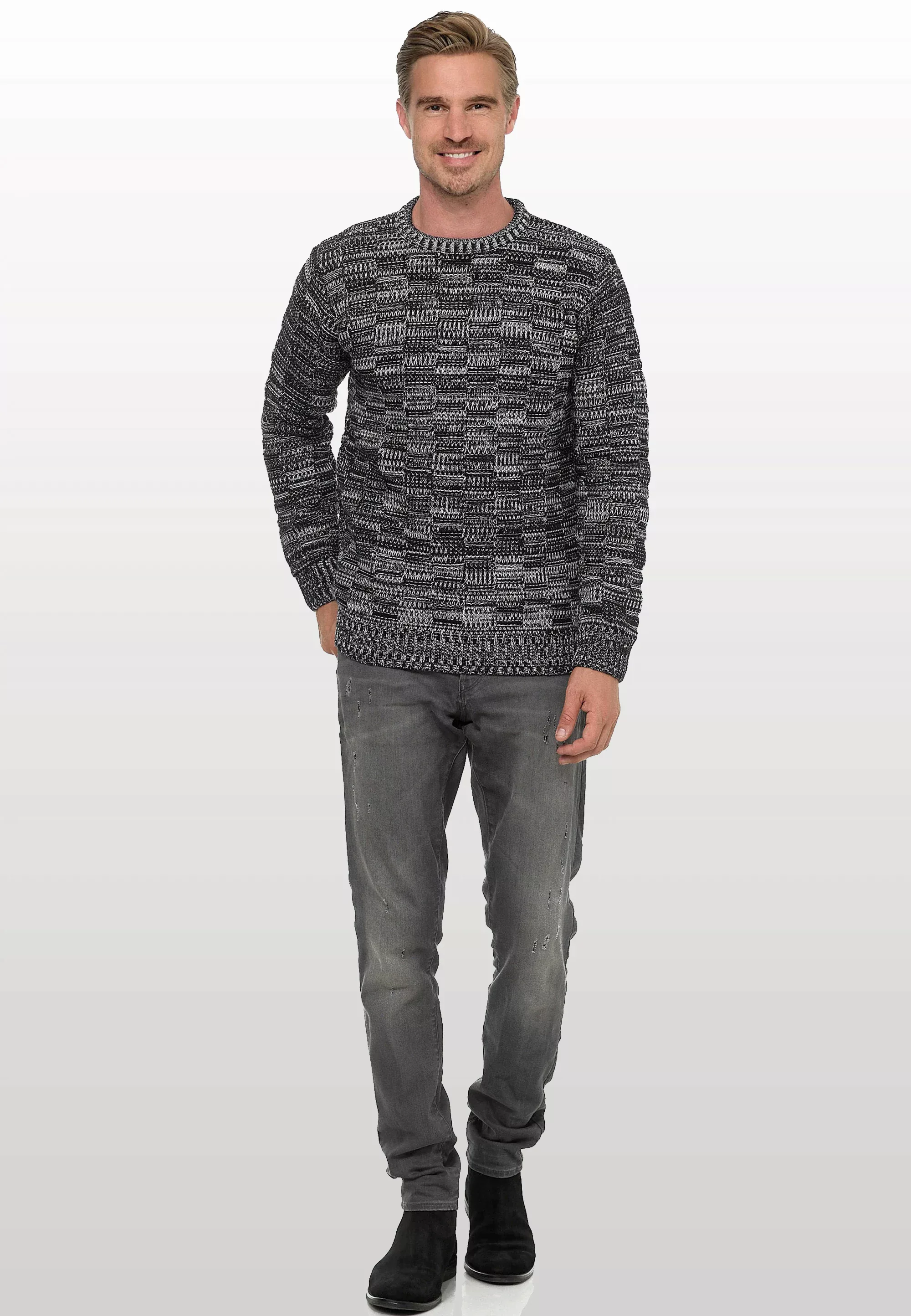 Rusty Neal Strickpullover, mit dezenter Musterung und Strick-Design günstig online kaufen