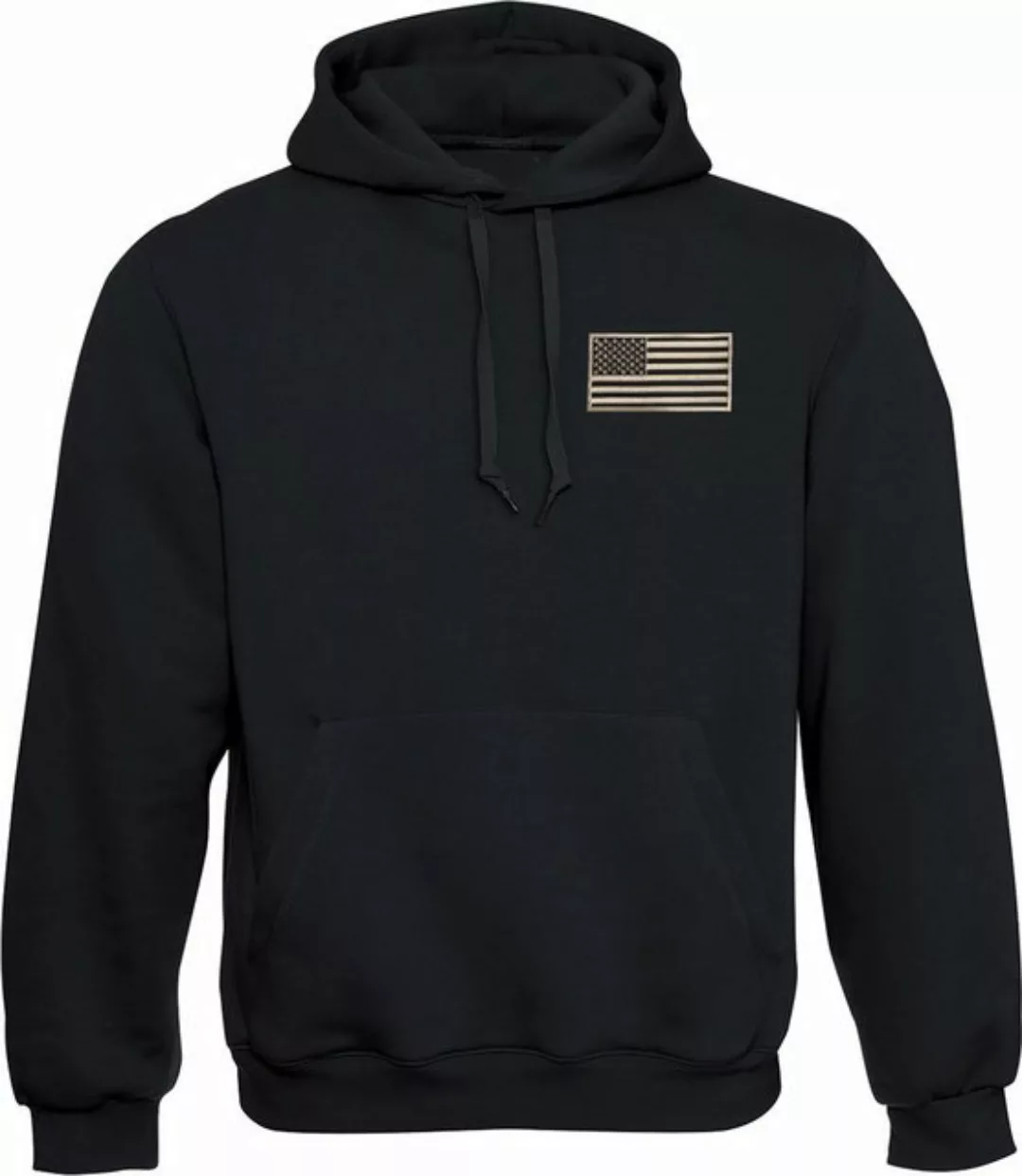 Baddery Kapuzenpullover Hoodie: "USA-Flagge" mit Stick-Patch, hochwertiger günstig online kaufen