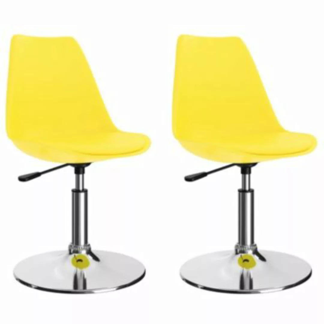 vidaXL Drehbare Esszimmerstühle 2 Stk. Gelb Kunstleder Esszimmerstuhl gelb günstig online kaufen