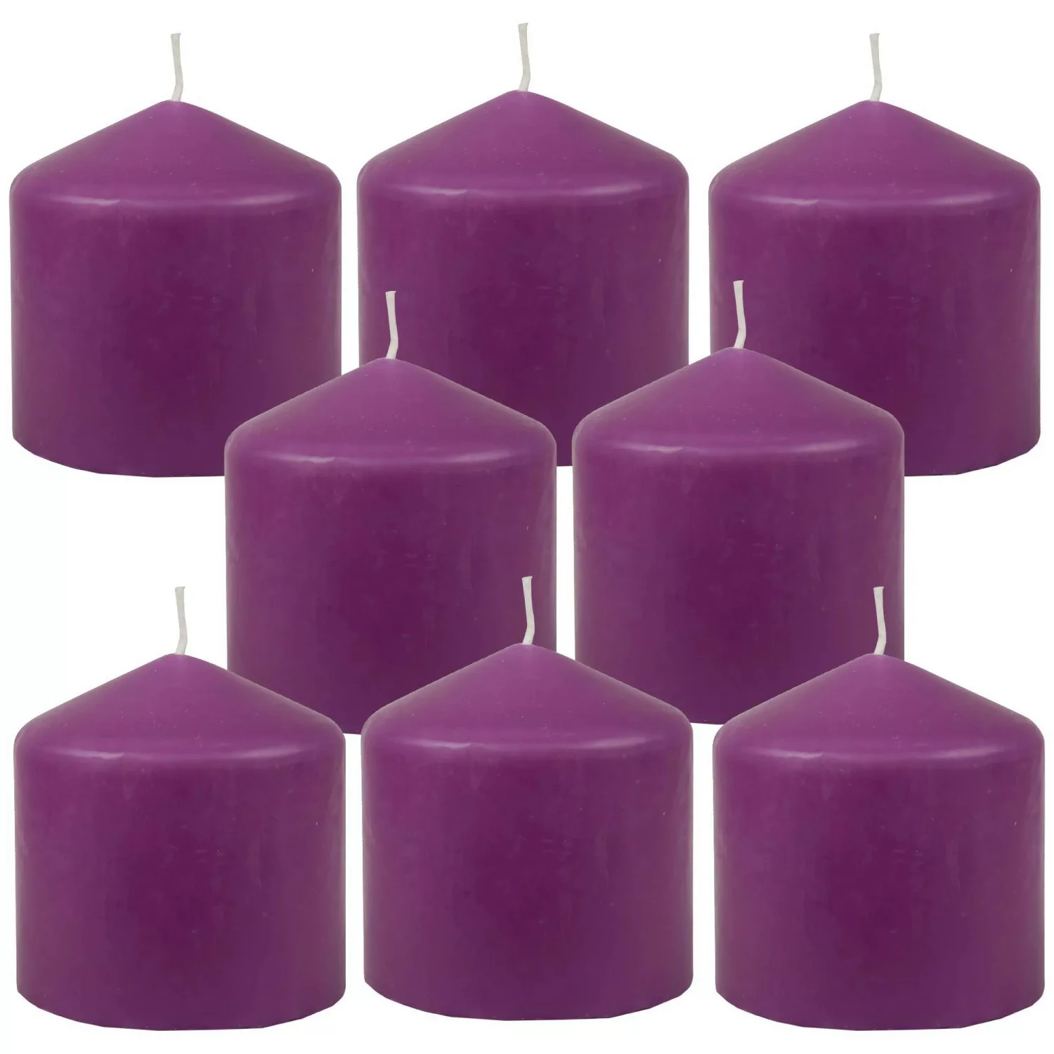 Bestgoodies Stumpenkerzen Ø8cm 8er Pack Violett günstig online kaufen