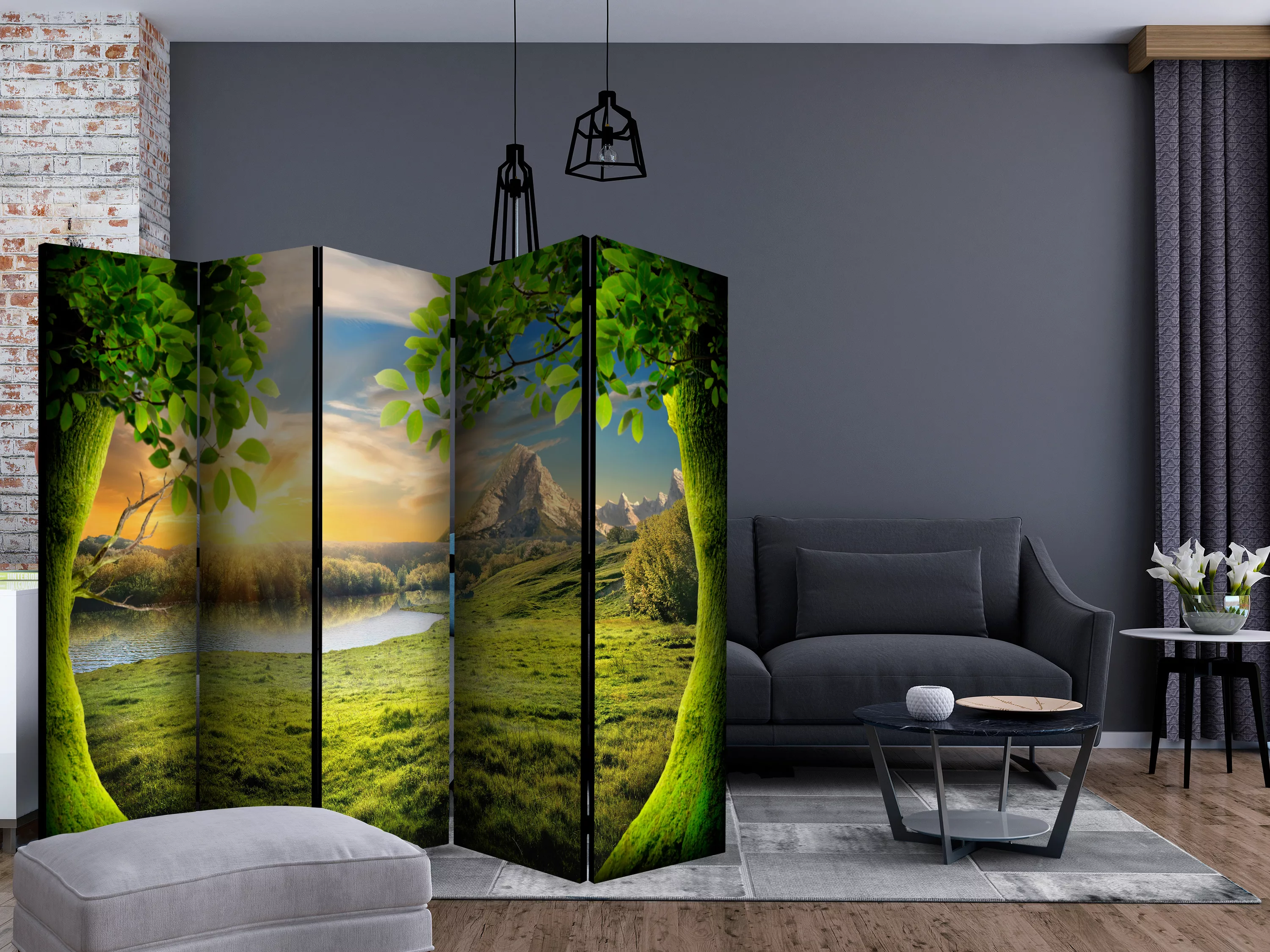 5-teiliges Paravent - Glade Of Dreams Ii [room Dividers] günstig online kaufen