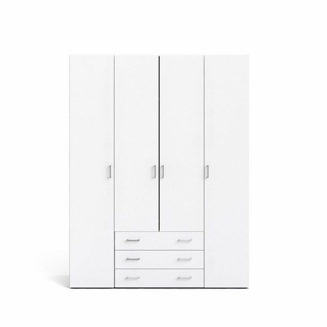 ebuy24 Kleiderschrank Spell Kleiderschrank 4 Türen und 3 Schubladen. Wei günstig online kaufen