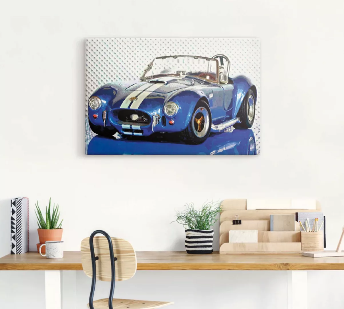 Artland Wandbild "Shelby Cobra blau", Auto, (1 St.), als Leinwandbild, Post günstig online kaufen