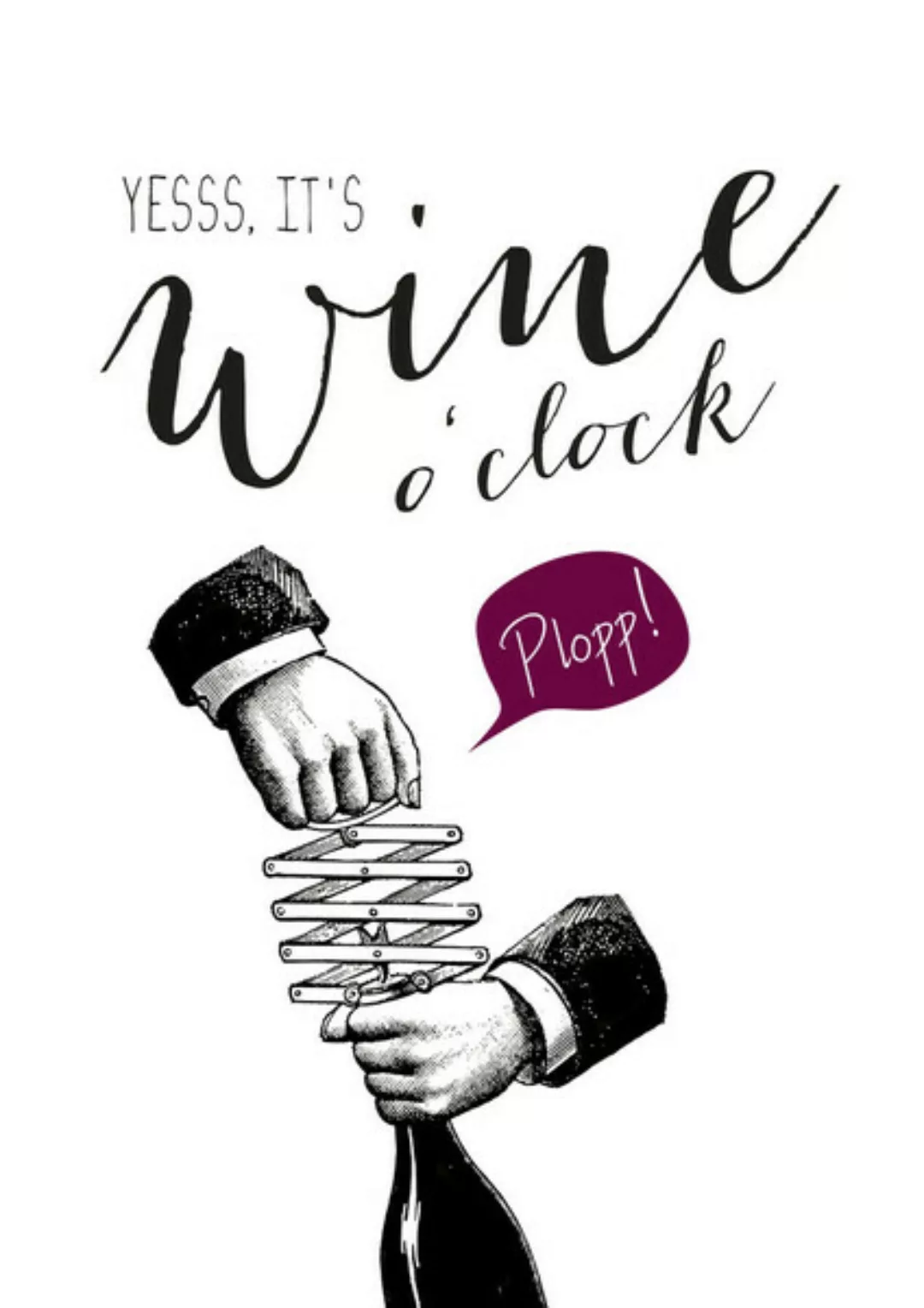 Poster / Leinwandbild - Wine O'clock günstig online kaufen