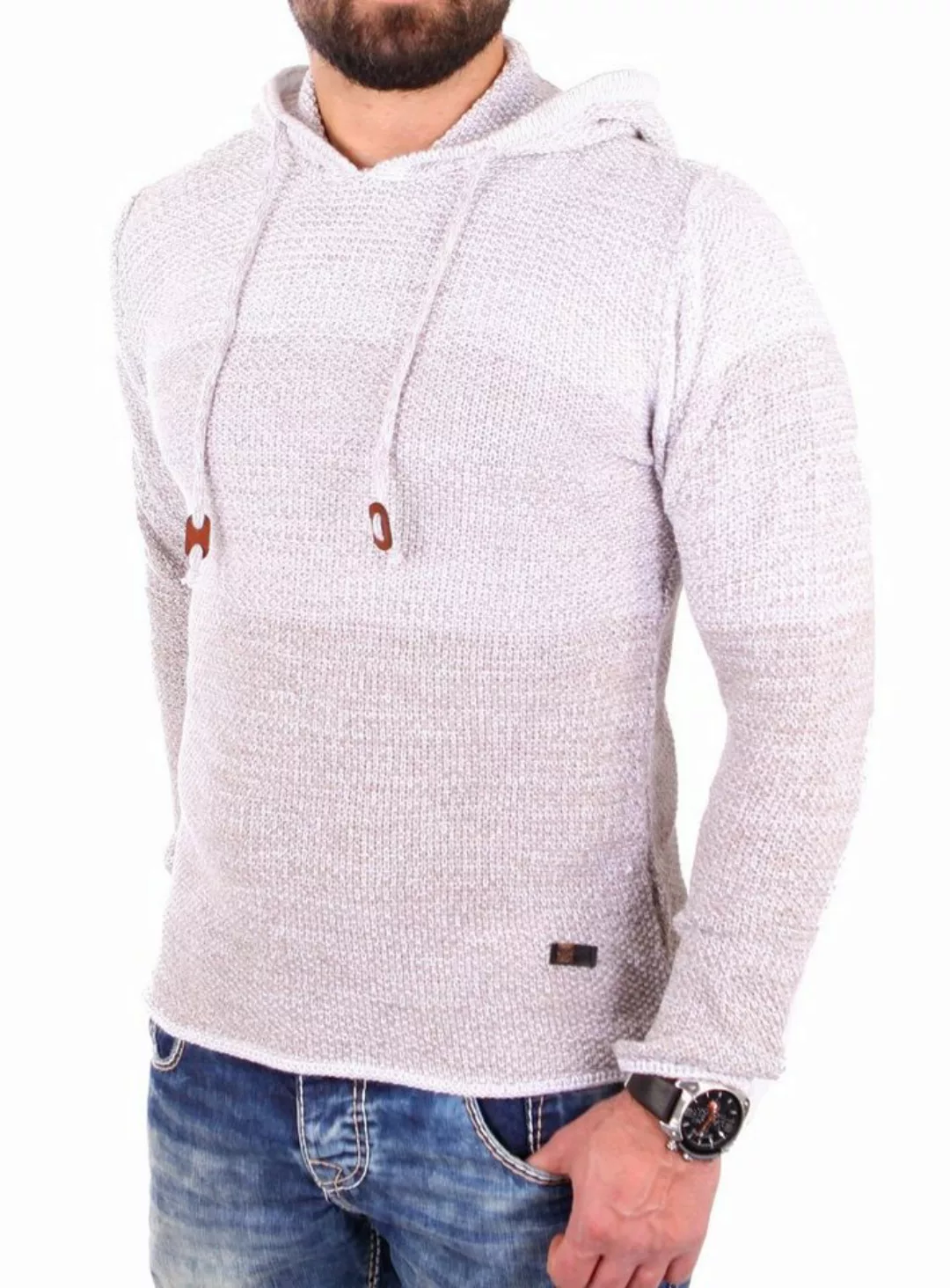 Reslad Strickpullover Reslad Strickpullover Herren Colorblock Kapuzen-Pu (1 günstig online kaufen