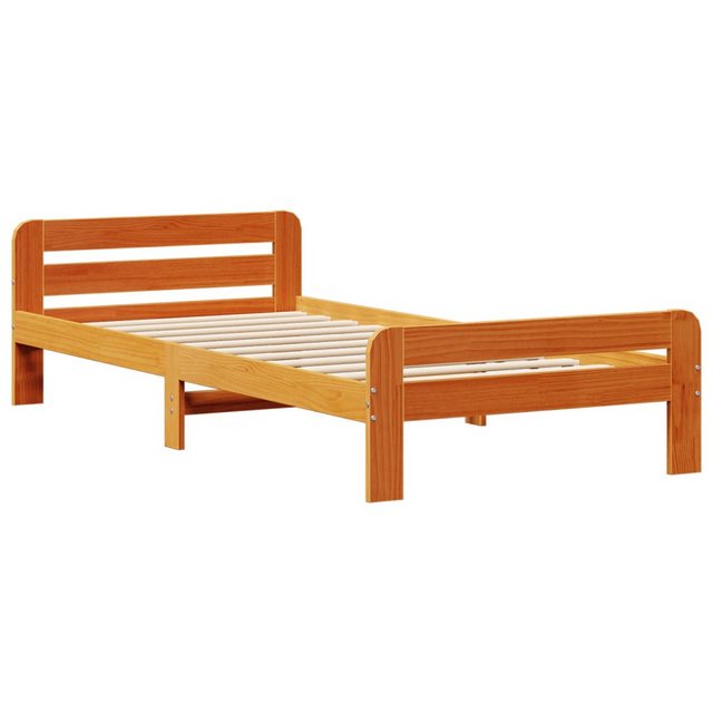 vidaXL Bett Massivholzbett ohne Matratze Wachsbraun 75x190 cm Kiefernholz günstig online kaufen