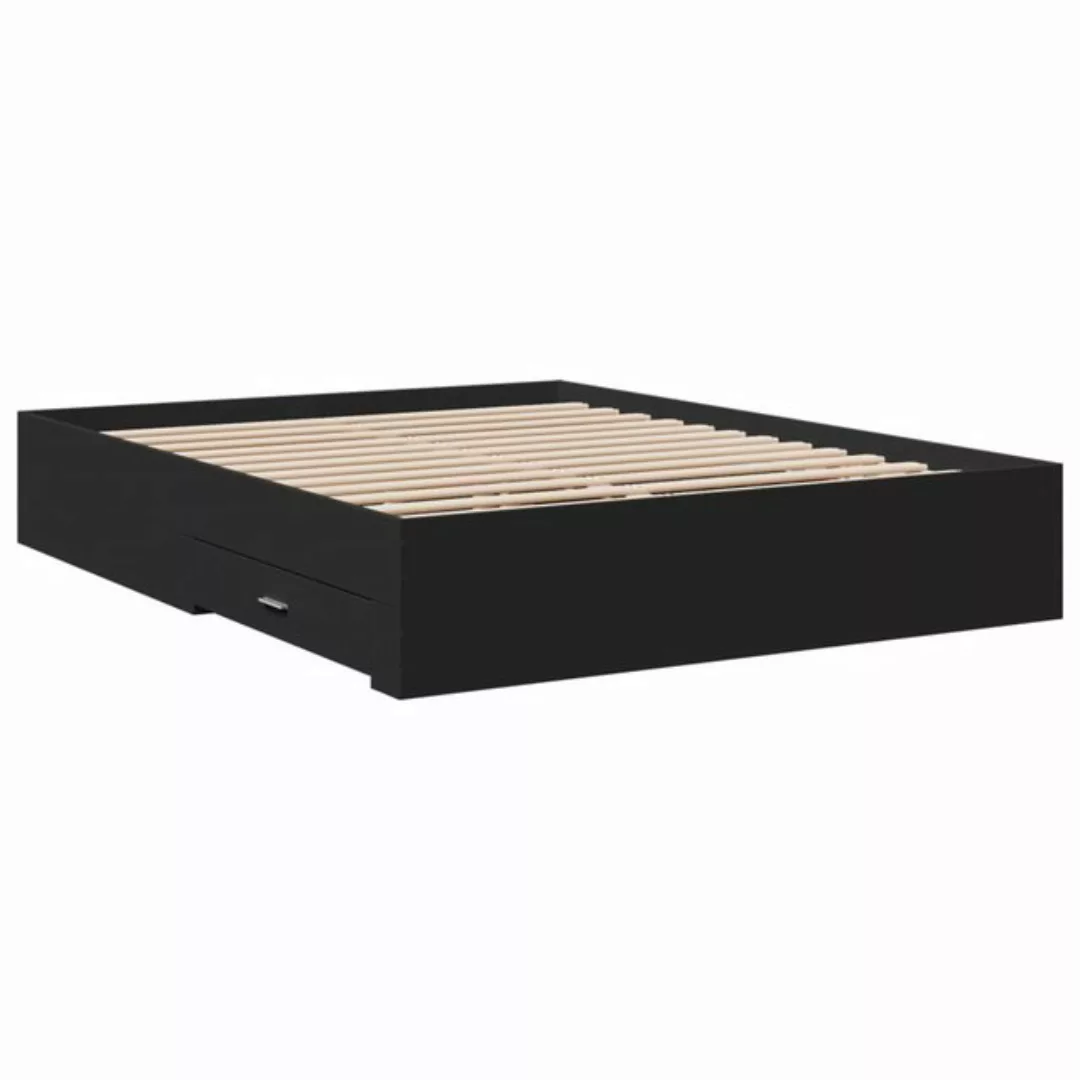 vidaXL Bett Bettgestell mit Schubladen Schwarz 160x200 cm Holzwerkstoff günstig online kaufen